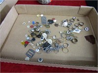 Bag of rings, pins, misc. Some sterling silver.