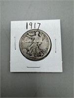 1917 Silver Walking Liberty Half Dollar ;