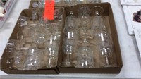 3 boxes of etched, and pattern wine glasses and