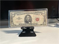 1963 Series Red Seal Five Dollar Bill