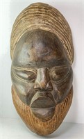 Vintage Hand Carved Lg. Wooden African Tribal Mask