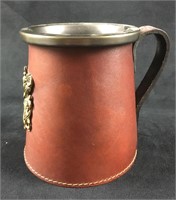English Beer Mug with Leather Sleeve