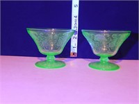 URANIUM GLASS FRUIT BOWLS