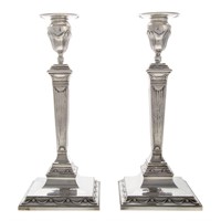 Pair of Tiffany & Co. sterling silver candlesticks