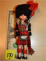 Rare Scotland Guard Bag Pipe Kilt Doll