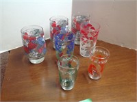 Vintage juice glasses and others