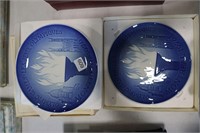 2 COPENHAGEN PORCELIAN COLLECTOR PLATES