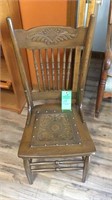 Antique tooled leather seat chair