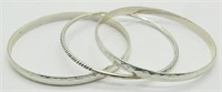 (3) Sterling Silver Bangle Bracelets