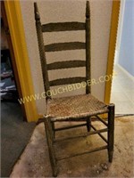 Primitive Wooden Ladder Back Chair