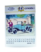 Hergé. Calendrier Tintin pour Citroën 1985.