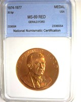 1974-1977 Medal NNC MS69 RD Gerald Ford