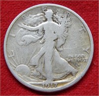 1917 D OBV Walking Liberty Silver Half Dollar