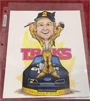 Rusty Wallace 8” x 10” Traks Cartoon Illustration