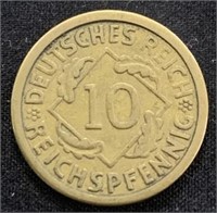 1925- 10 Reichspfennig German coin
