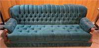 VTG green fabric couch. Good condition 82in