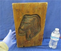 old "bird dog & duck" relief carving - thick wood