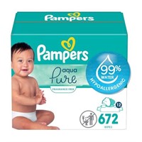 Pampers Aqua Pure Sensitive Baby Wipes 12X
