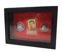 REDS T205 BASEBALL CARD W/ VINTAGE TOBACCO PINS