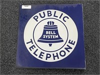 Public Telephone Porcelain Flange Sign