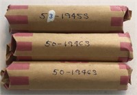 (3) Rolls of Lincoln Wheat Cents