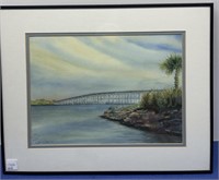 17 Th Street Bridge Vero Beach in Watercolor ,