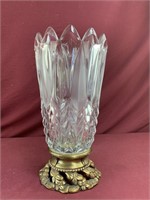 Crystal vase on metal stand