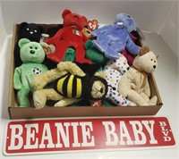 Flat w/ Various Beanie Babies Bears & Beanie Baby