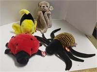 Lot of 4 TY Beanie Buddies Toys