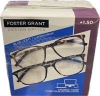 2-Packs Of 2 Foster Grant Design Optics +1.50 ^