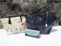 Two Coach tote bags, one Coach wallet. Good