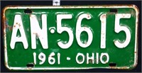 1961 Ohio license plate