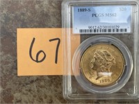 1889-S Liberty Head Gold Double Eagle PCGS MS62