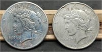 1926-P&D Peace Silver Dollars, Both XF