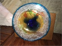 Large Contemporary Art Glass Dish