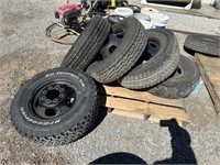 4 17" steel 8 lug wheels with tires