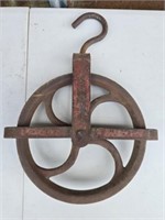 Vintage iron pulley wheel