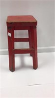 Red Wooden Stool