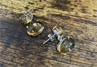 925 Sterling Silver Citrine Earrings