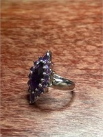 Purple Amethyst Marquise Sterling .925 Ring Size 9