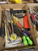 assorted tools including tape measure