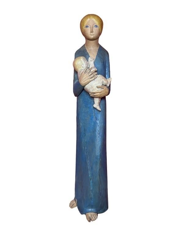 A Francois Brochet 1964 Polychrome Wood Figure