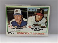 1978 Topps Ryan strikeout leaders #206 Niekro