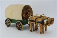 Folk Art Horse Drawn Wagon