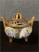 Japanese Kutani Porcelain Incense Burner