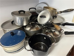 Assortment Of Metal Pots W/Lids