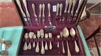 Vintage - 800 silver - silverware set in wooden