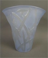 8 ½” Tall Consolidated Katydid Fan Vase – Blue