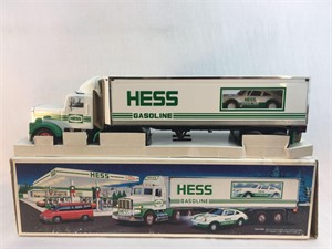 Hess Gasoline 18 Wheeler And Racecar Vintage Truck