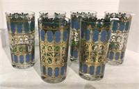 Set of six vintage beverage glasses measuring 5